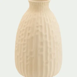 Vase classique en faïence texturée H24cm - blanc