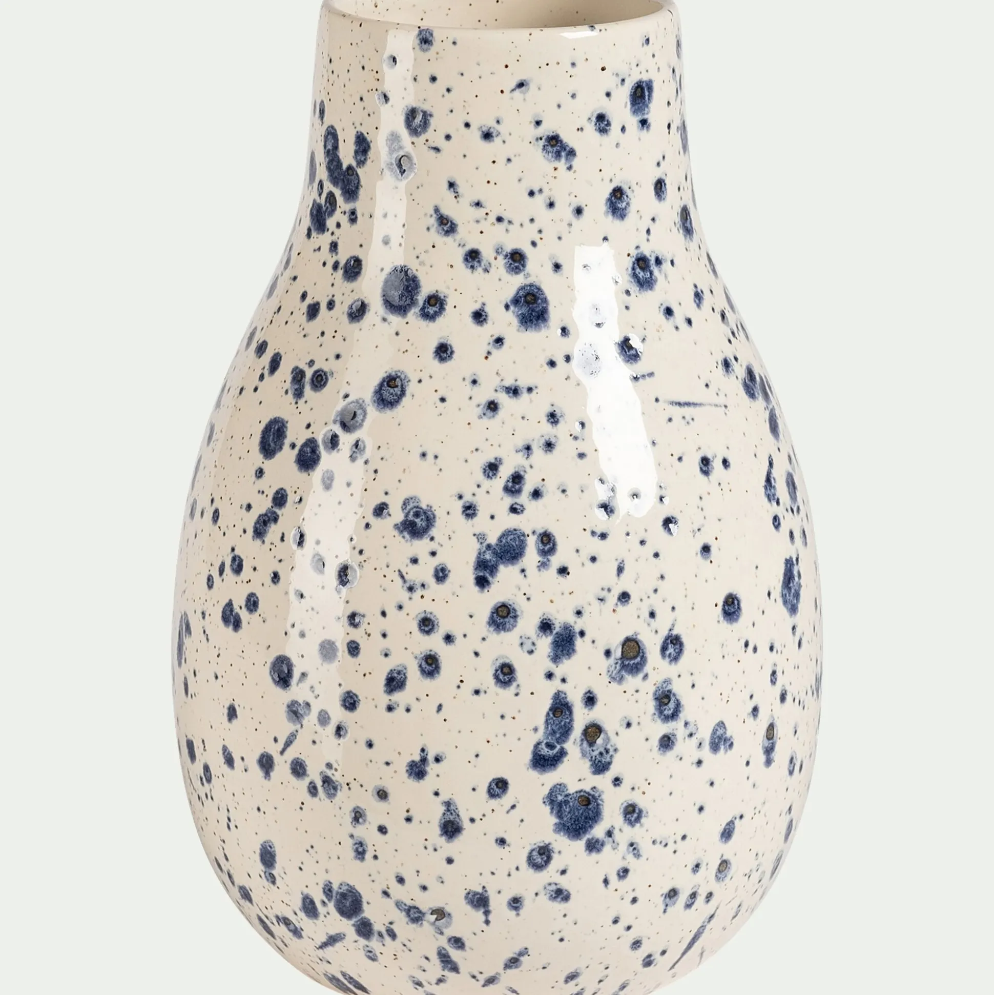 Vase classique en faiënce tachée H24cm - blanc