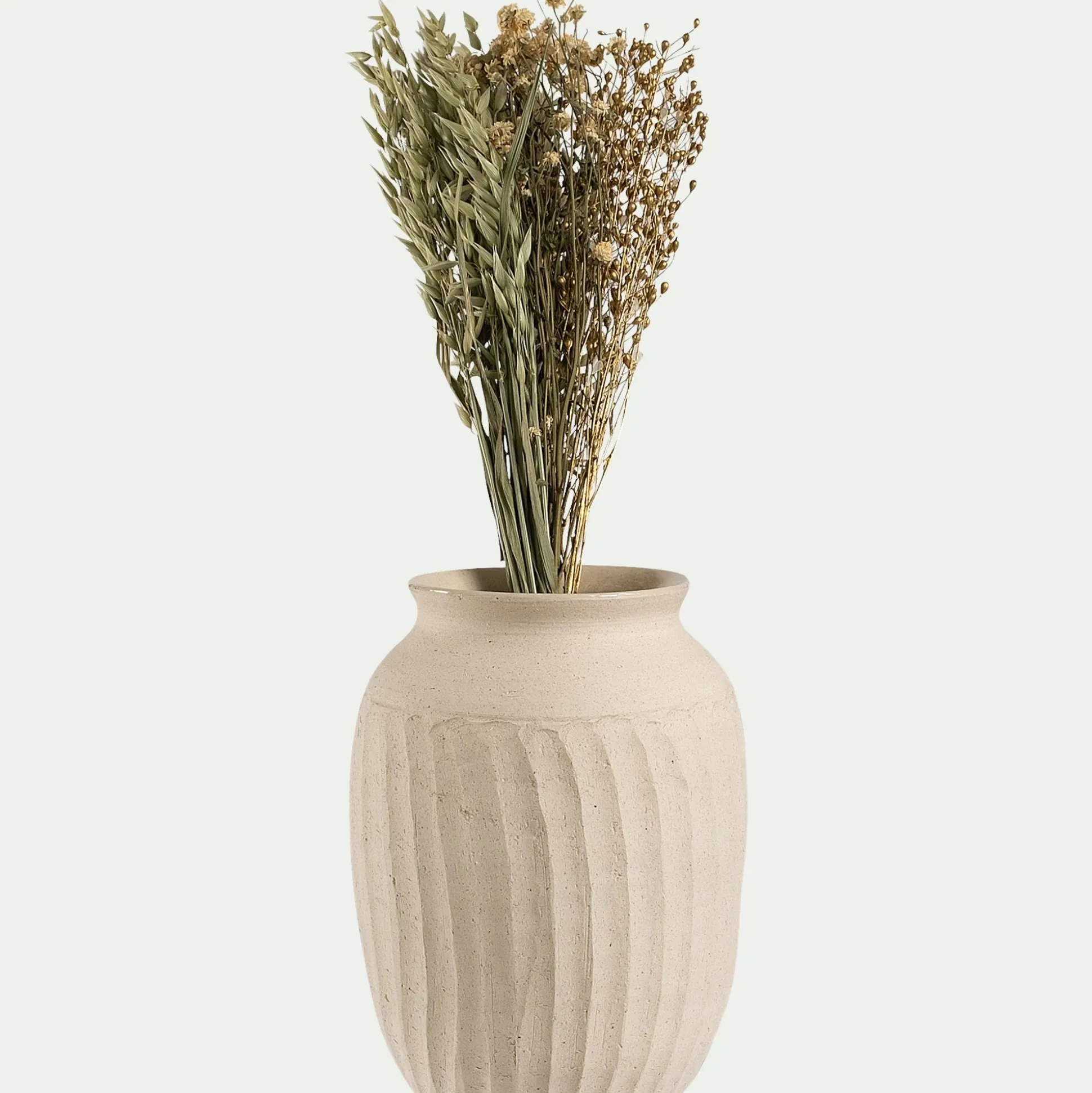 Vase classique en grès H23,2cm - beige