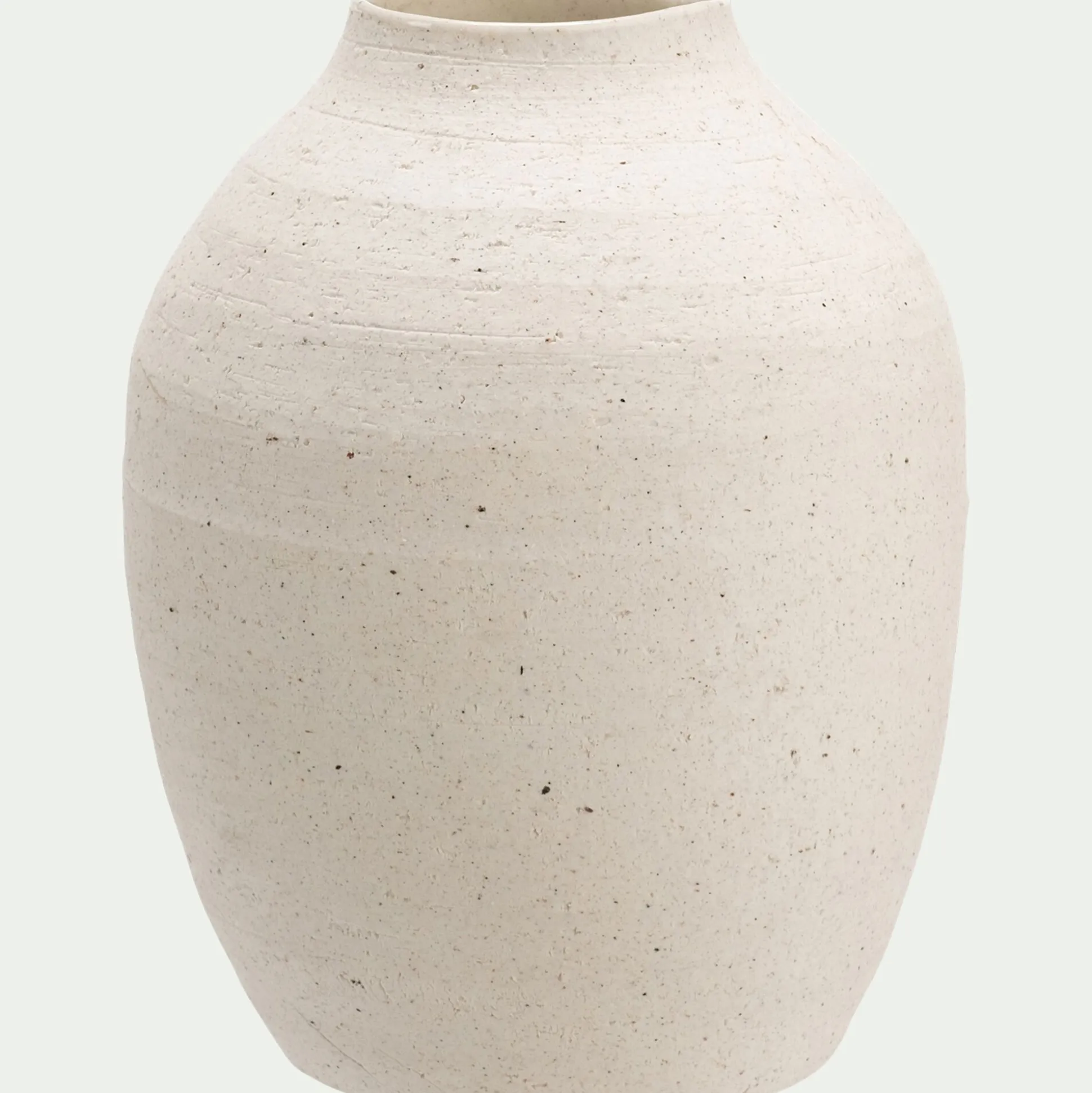 Vase classique en grès moucheté H15cm - blanc
