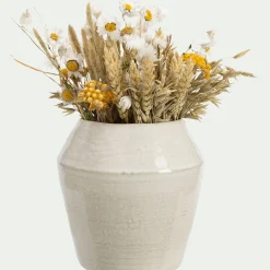 Vase contemporain en céramique H16cm - beige