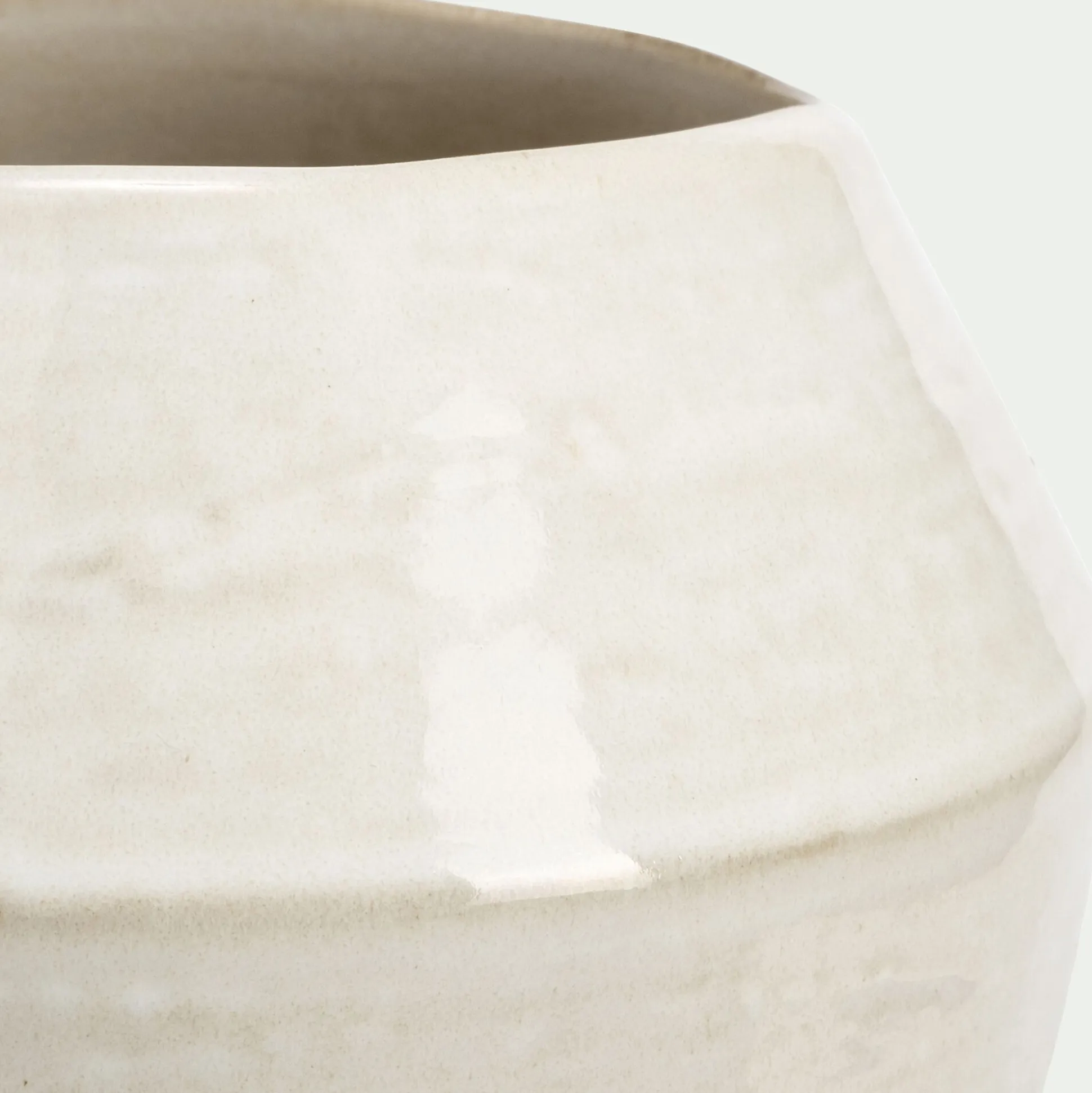 Vase contemporain en céramique H16cm - beige