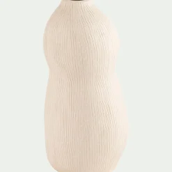 Vase contemporain en faïence H28cm - blanc