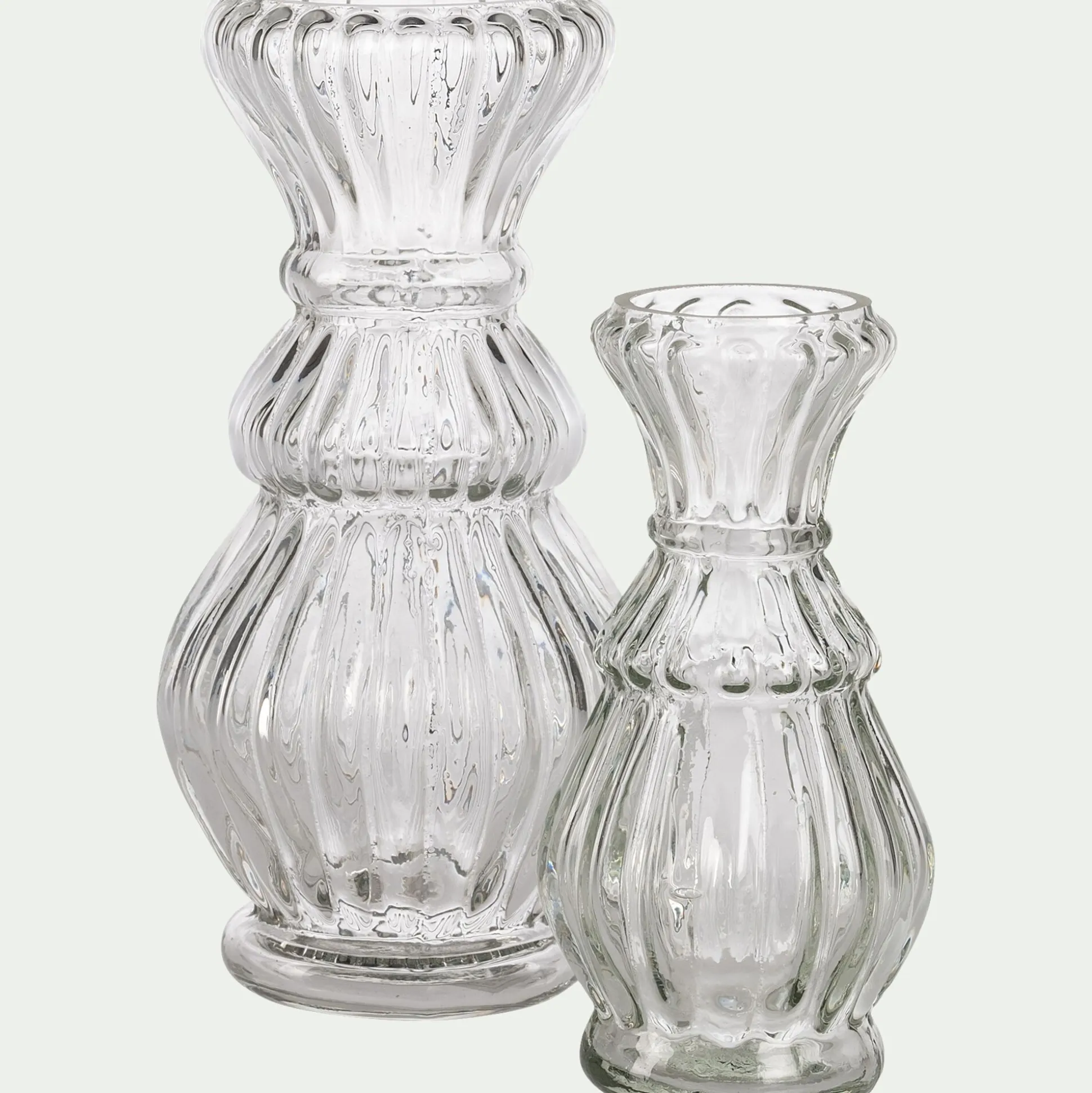 Vase contemporain en verre H16,5cm - transparent