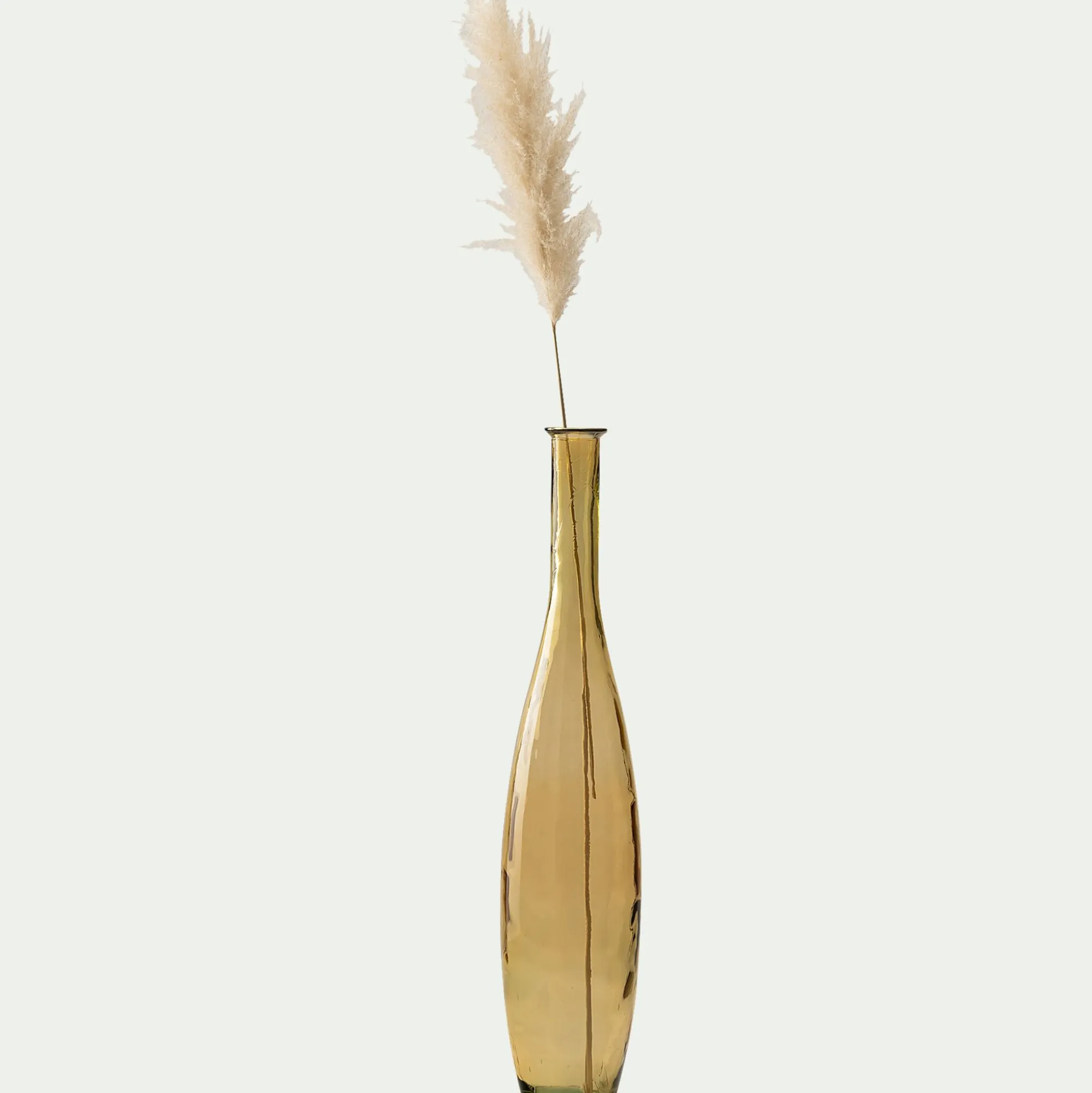 Vase en verre recyclé - jaune ocre H100cm