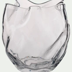 Vase organique en verre H17,5cm - transparent