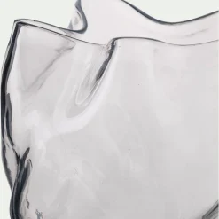 Vase organique en verre H17,5cm - transparent