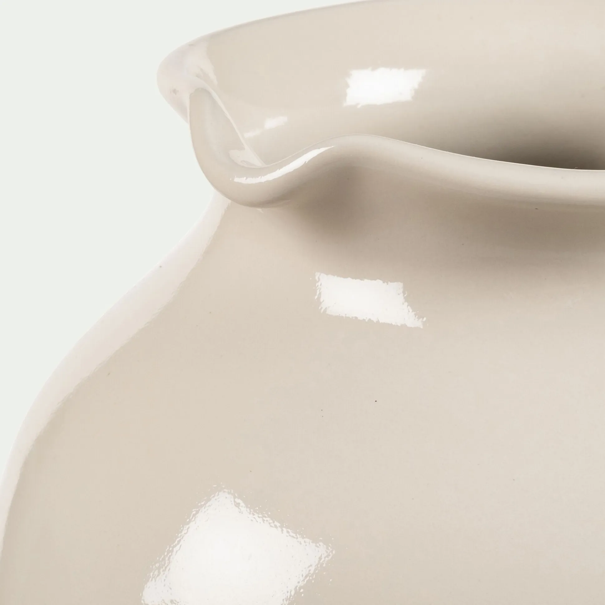 Vase pichet en grès H26,2cm - blanc
