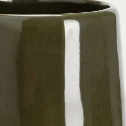 Vase tube en céramique H34,5cm - vert