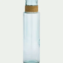 Vase tube en verre recyclé h55cm - transparent