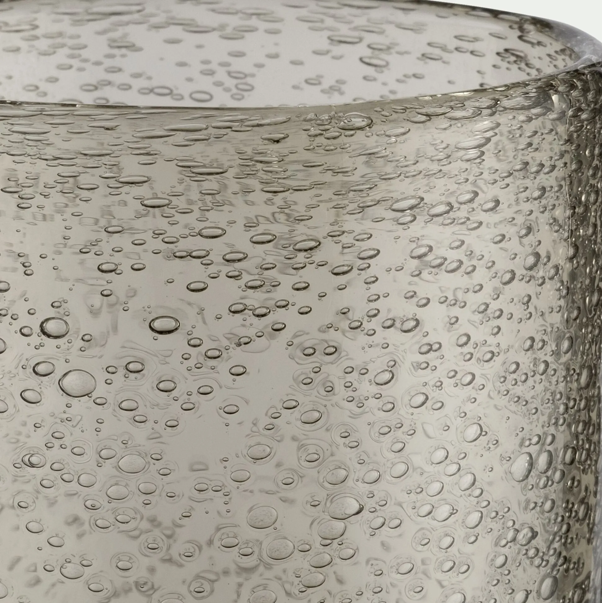 Verre à pied en verre bullé 25cl - gris