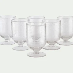 Verre à pied en verre bullé 25cl - transparent