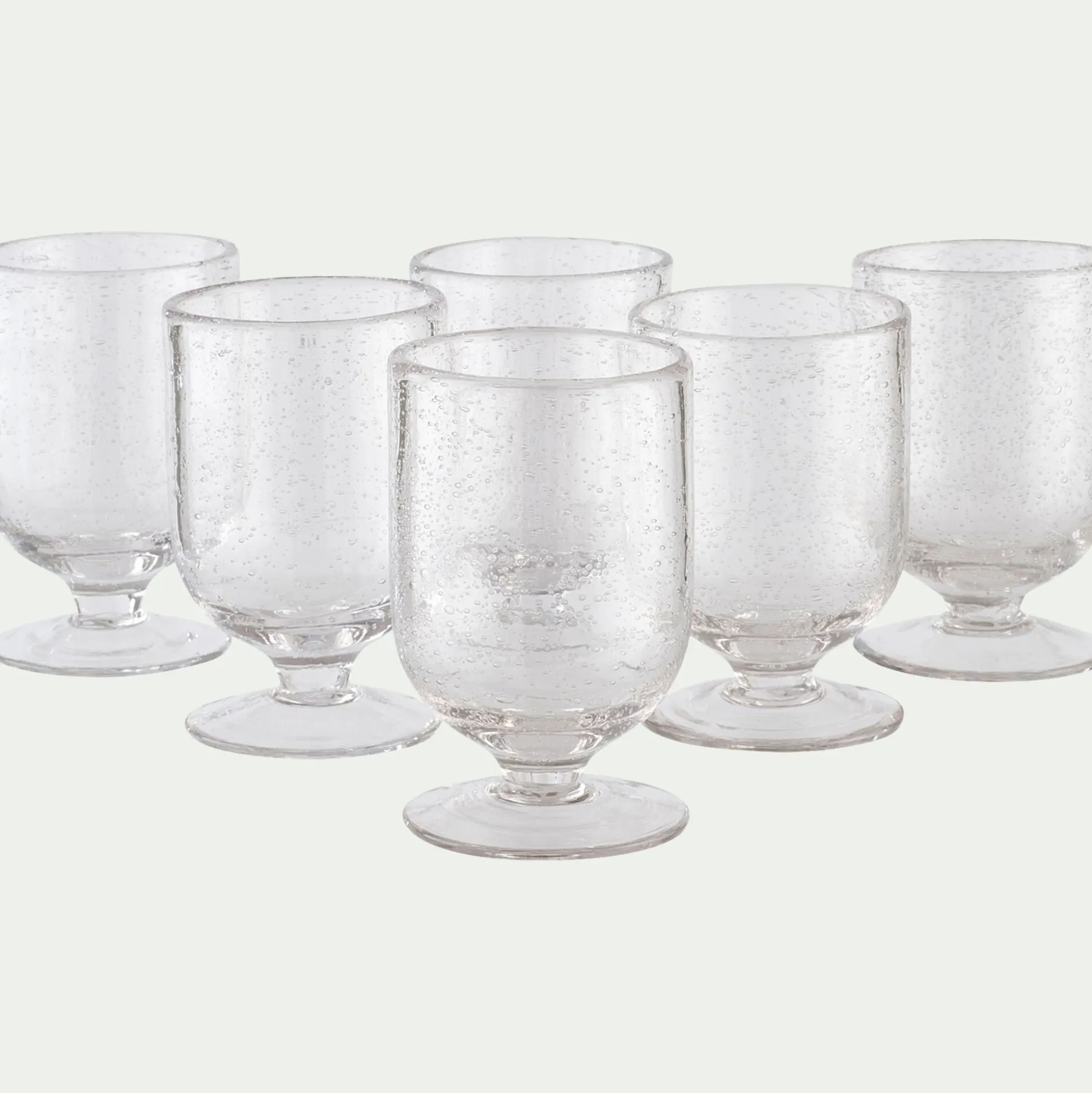 Verre à pied en verre bullé 25cl - transparent