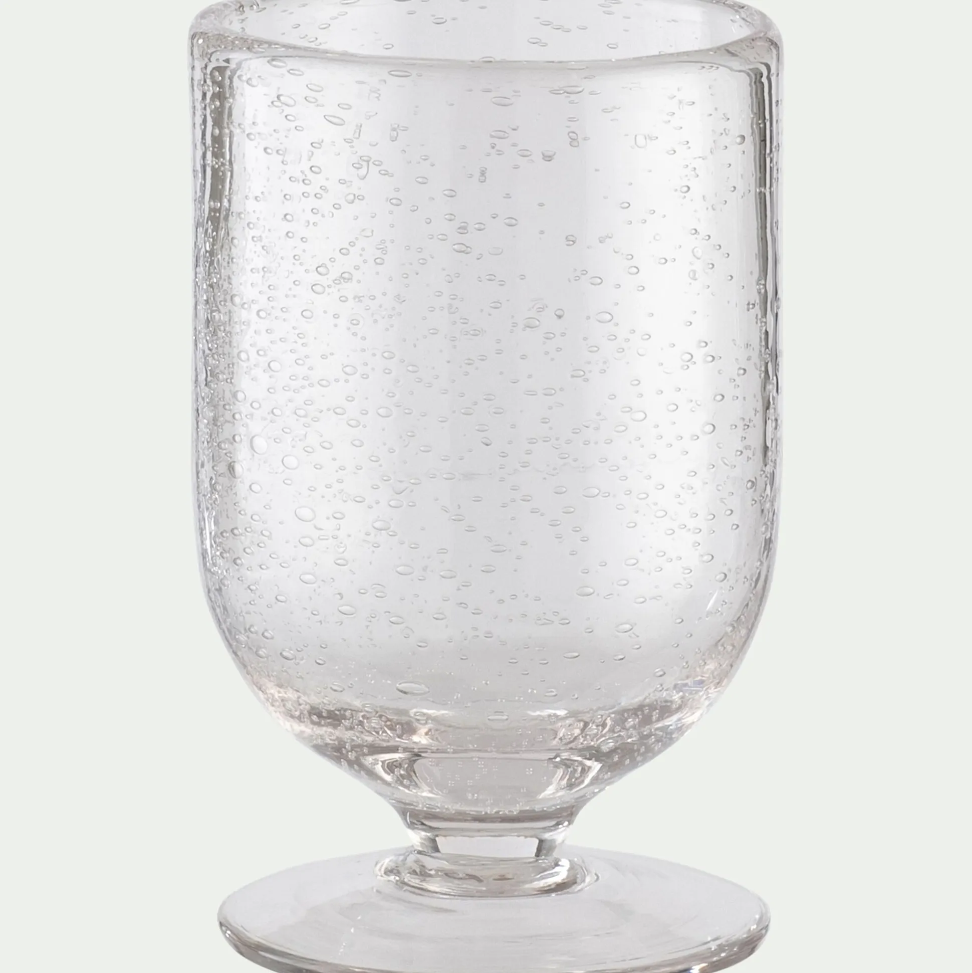 Verre à pied en verre bullé 25cl - transparent
