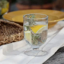 Verre à pied en verre bullé 25cl - transparent