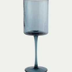 Verre à pied en verre 37cl - bleu