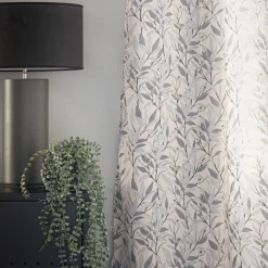 Voilage à œillets en coton motif Oranger 140x250cm - blanc