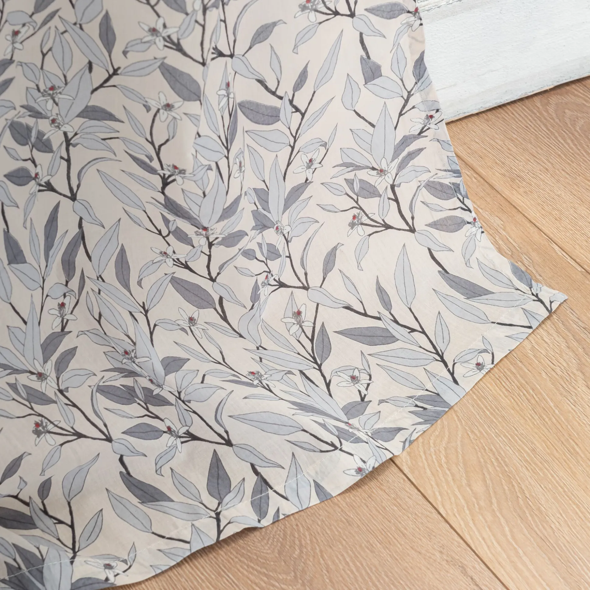 Voilage à œillets en coton motif Oranger 140x250cm - blanc