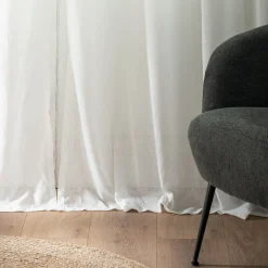 Voilage à œillets en polyester 135x250cm - blanc ventoux