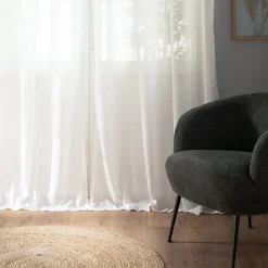 Voilage à œillets en polyester 135x250cm - blanc ventoux