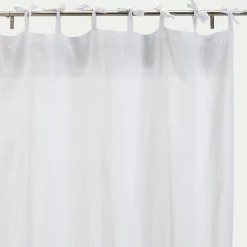 Voilage à nouettes en polyester et coton 130x250cm - blanc