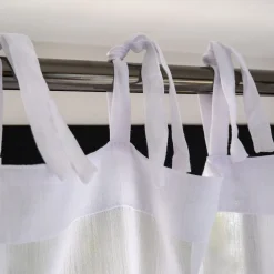 Voilage à nouettes en polyester et coton 130x250cm - blanc