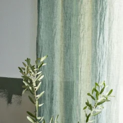 Voilage à nouettes en polyester et coton 130x250cm - bleu calaluna
