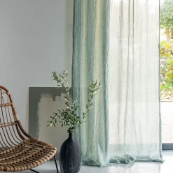 Voilage à nouettes en polyester et coton 130x250cm - bleu calaluna