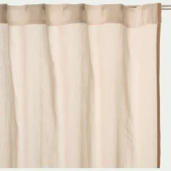 Voilage à passants cachés en lin et coton finition liseré 140x260cm - beige