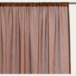Voilage passe-tringle en polyester 140x250cm - terracotta