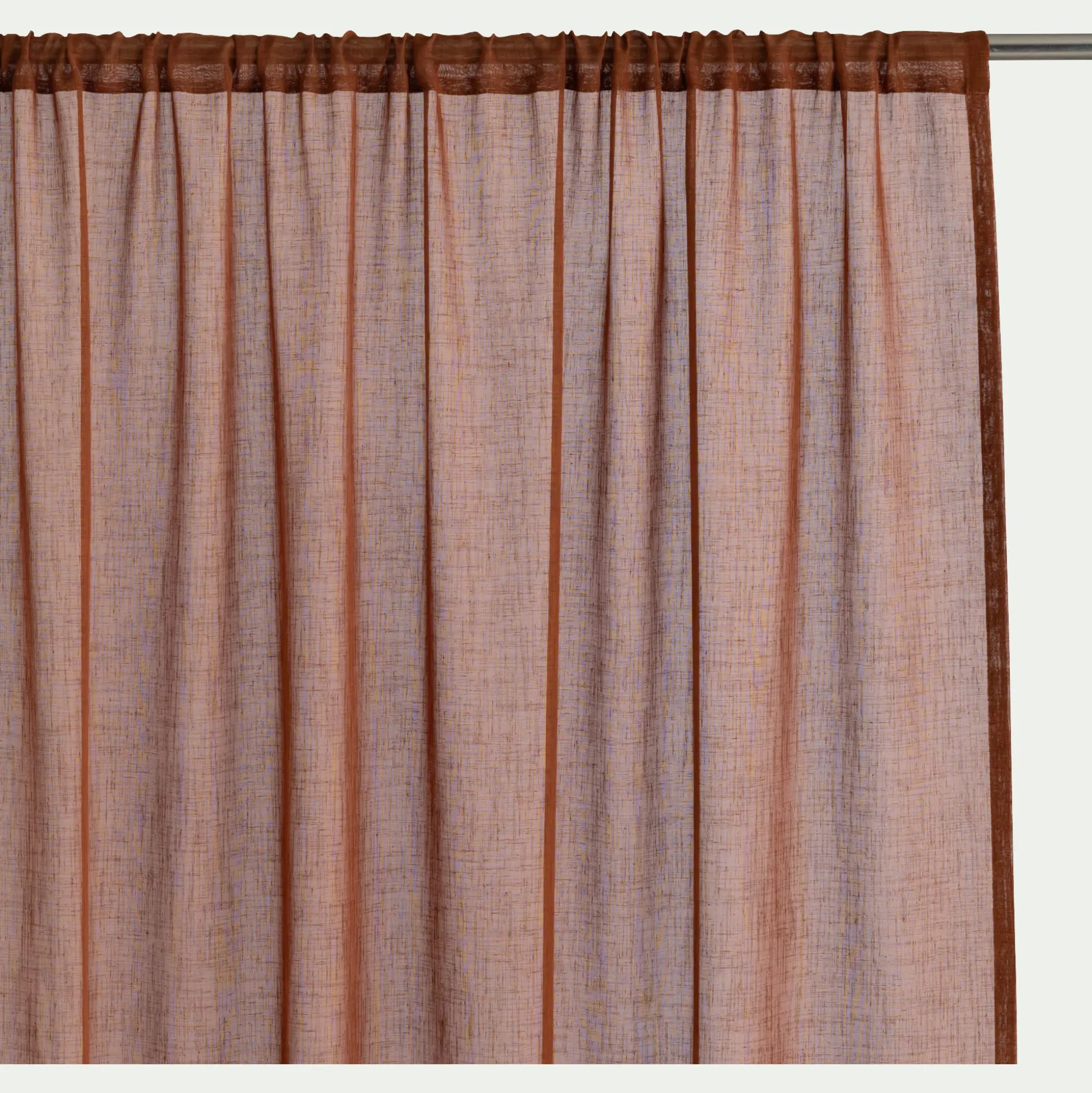 Voilage passe-tringle en polyester 140x250cm - terracotta
