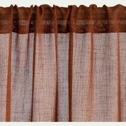 Voilage passe-tringle en polyester 140x250cm - terracotta