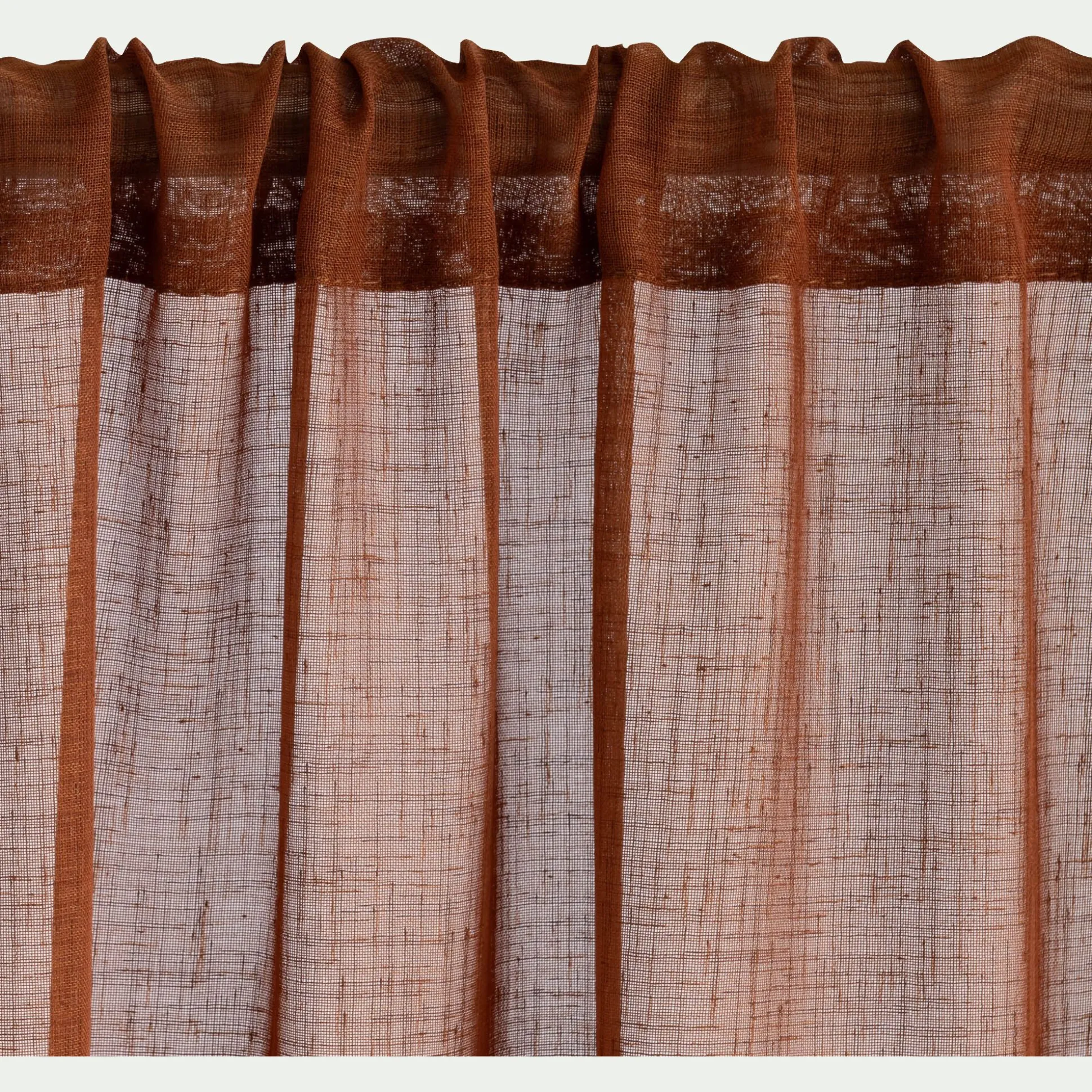 Voilage passe-tringle en polyester 140x250cm - terracotta