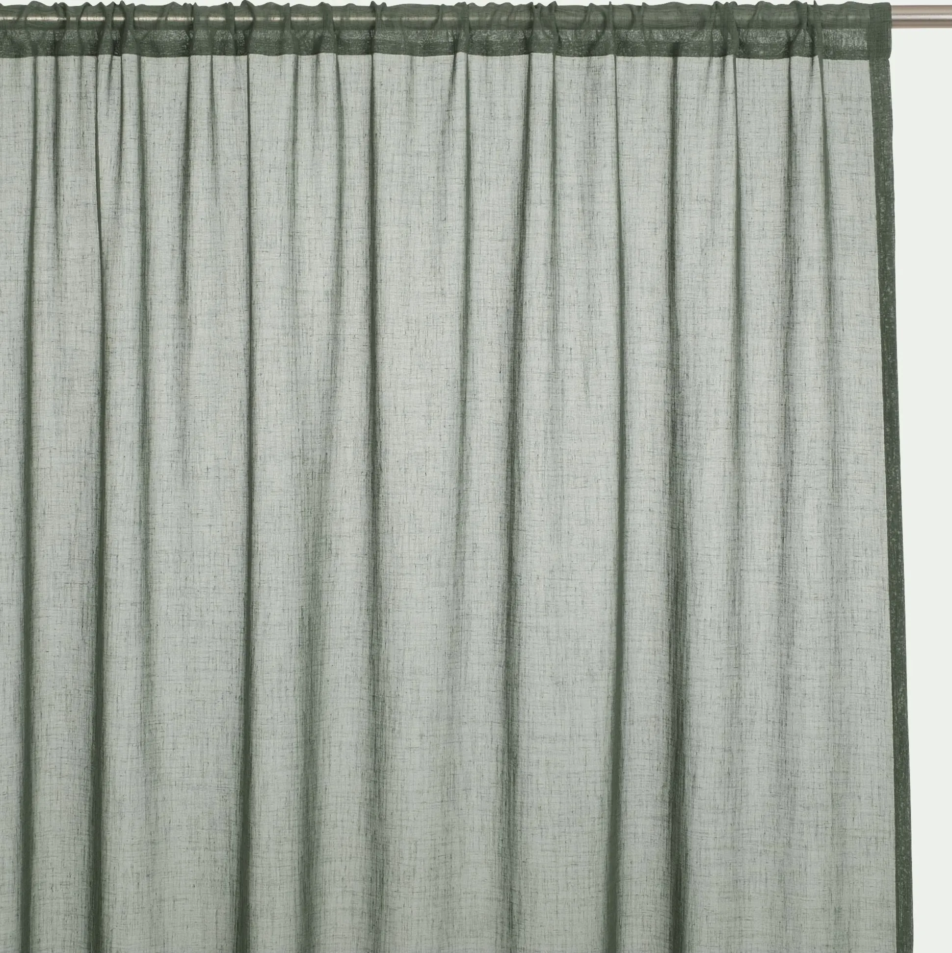 Voilage passe-tringle en polyster 140x250cm - vert cèdre